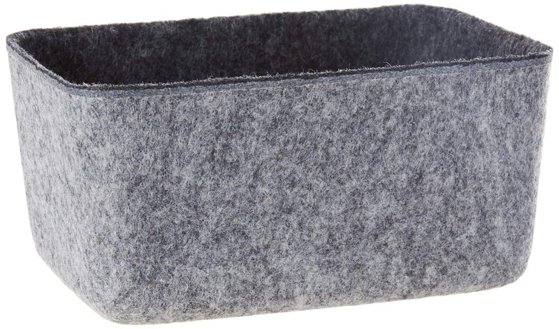 Three by Three Seattle FeltÂ·LikeÂ·It! 6x4x2.5 Inch Felt Storage Bin for Office, Craft Room, Classroom, Living Room, Bedroom Storage (Charcoal) - Image 1